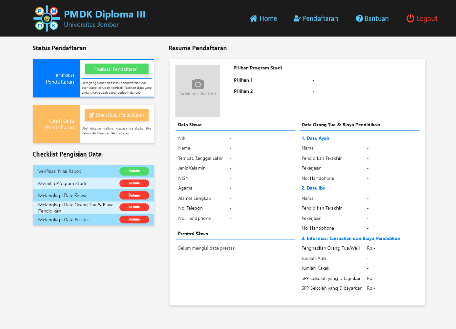 PMDK Diploma III — Pendaftaran Online